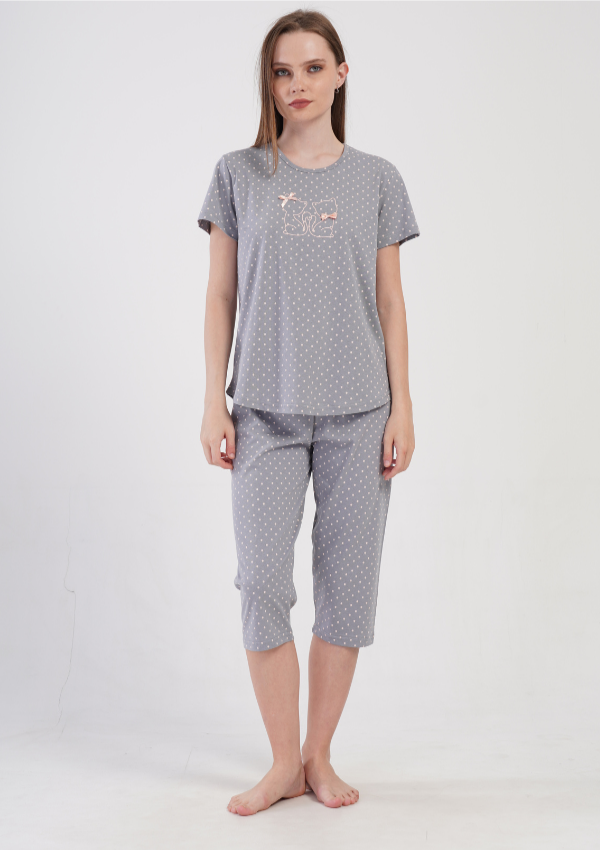 Piżama Damska Vienetta Soft Balance, Szary, r. M-XXL