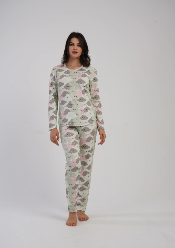 Piżama Damska Vienetta Cloud Dreams, Pastelowy, r. S-XL