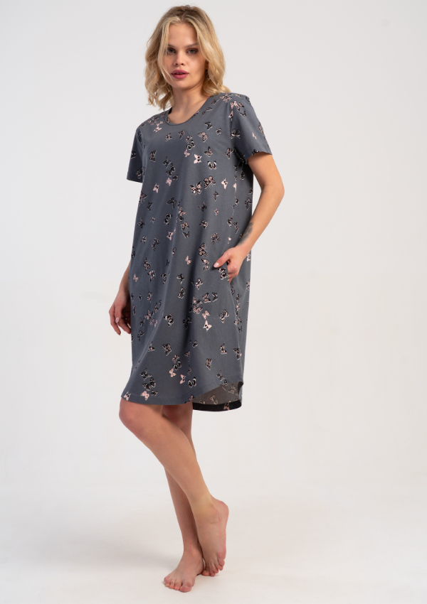Koszula Nocna Vienetta Graphite Breeze, Szary, r. M-XXL