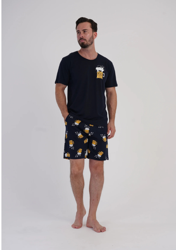 Piżama Męska Vienetta Beer Time, Granatowy, r. M-XL