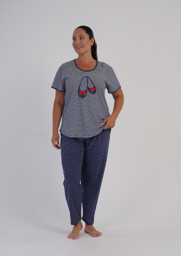 Piżama Damska Vienetta Ballet Harmony, Granatowy, r. 1XL-4XL