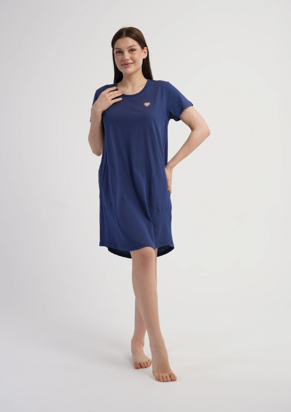 Koszula Nocna Vienetta Navy Heart, Granatowy, r. M-XXL