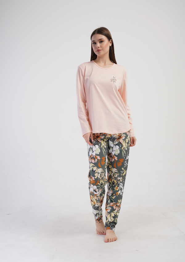 Piżama Damska Vienetta Floral Haven, Różowy, r. 1XL-4XL