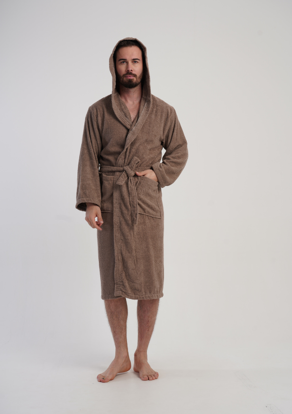 Szlafrok męski Vienetta Brown Night, Brązowy, r. L-XXL