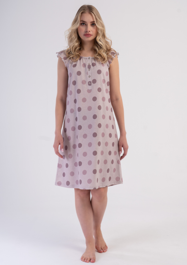 Koszula Nocna VienettaPolka Charm, Beżowy, r. M-XXL