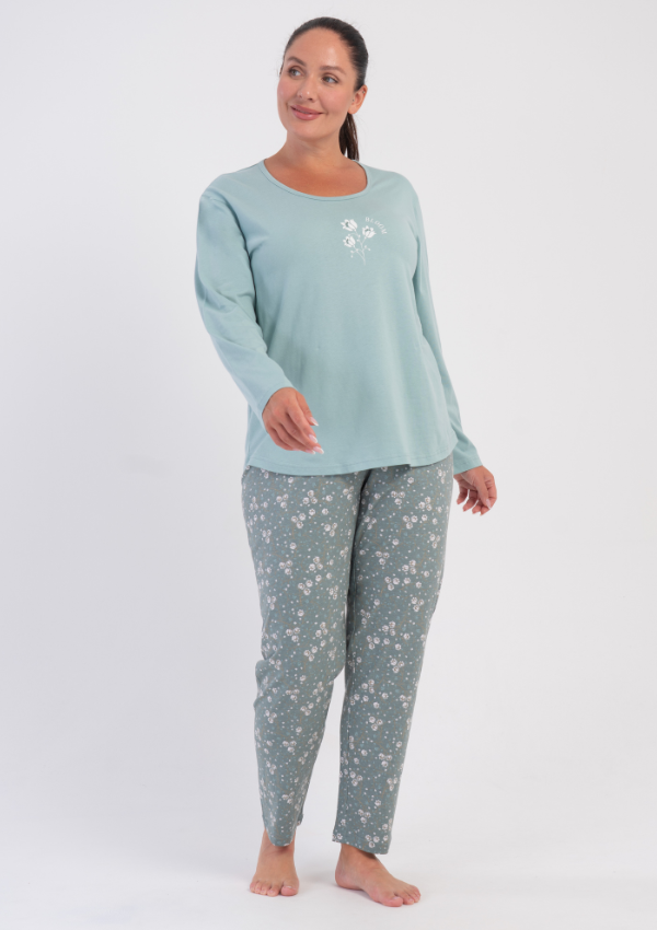 Piżama Damska Vienetta Sage Meadow, Niebieski, r. 1XL-4XL
