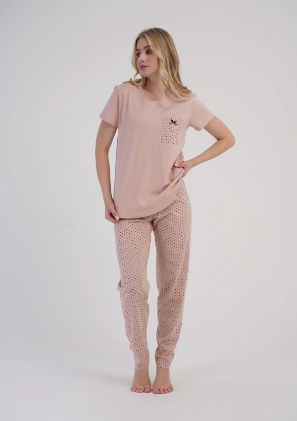 Piżama Damska Vienetta Pink Delight, Różowy, r. S-XL