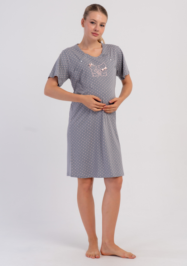 Koszula do Karmienia Vienetta Kitty Maternity, Szary, r. S-XXL