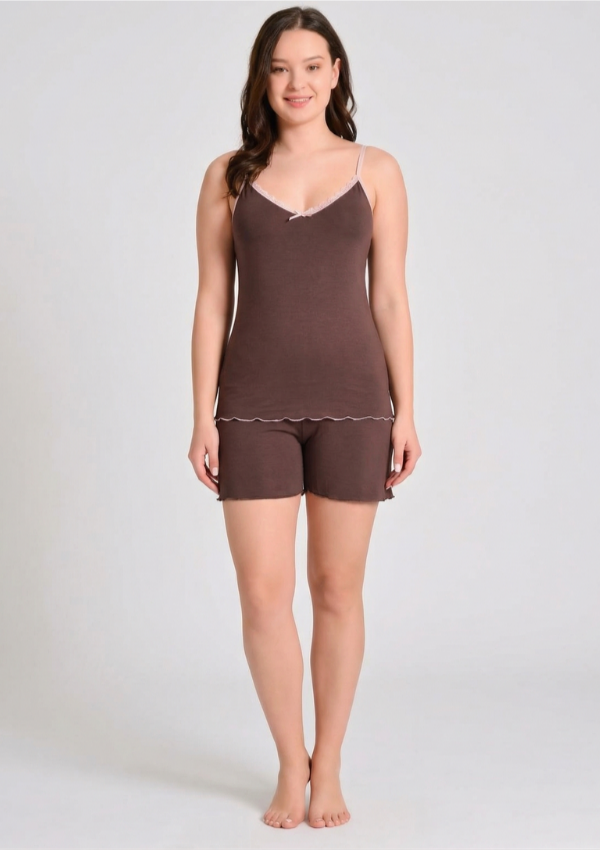 Piżama Damska Mocha Bliss, Brązowy, M - 2XL