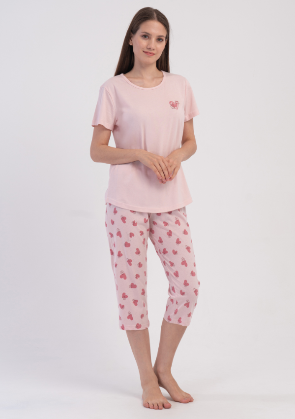 Piżama Damska Vienetta Happy always, Różowy, r. S-XL