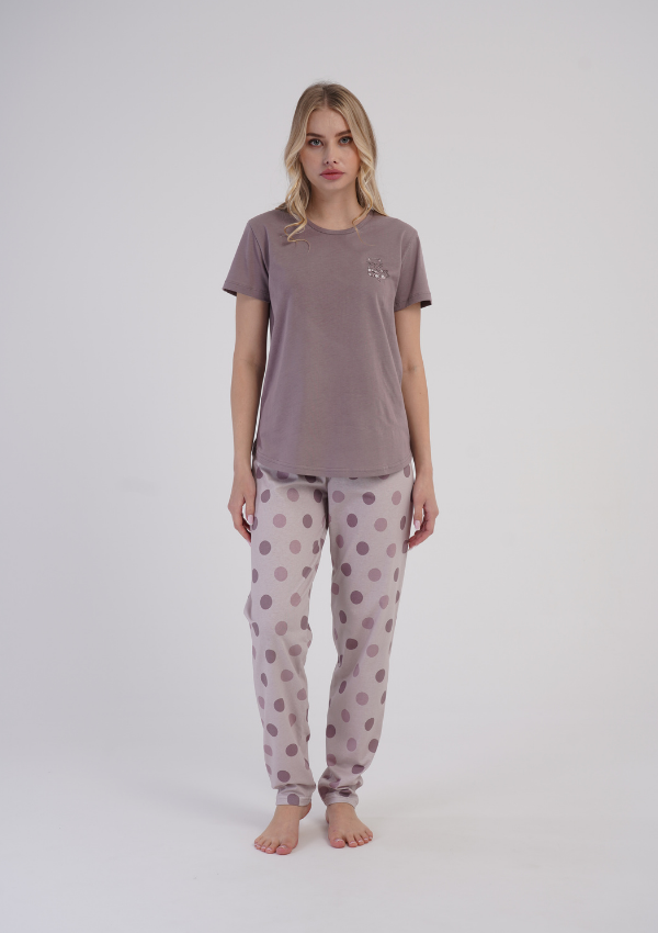 Piżama Damska Vienetta Rosy Dots, Różowy, r. S-XXL