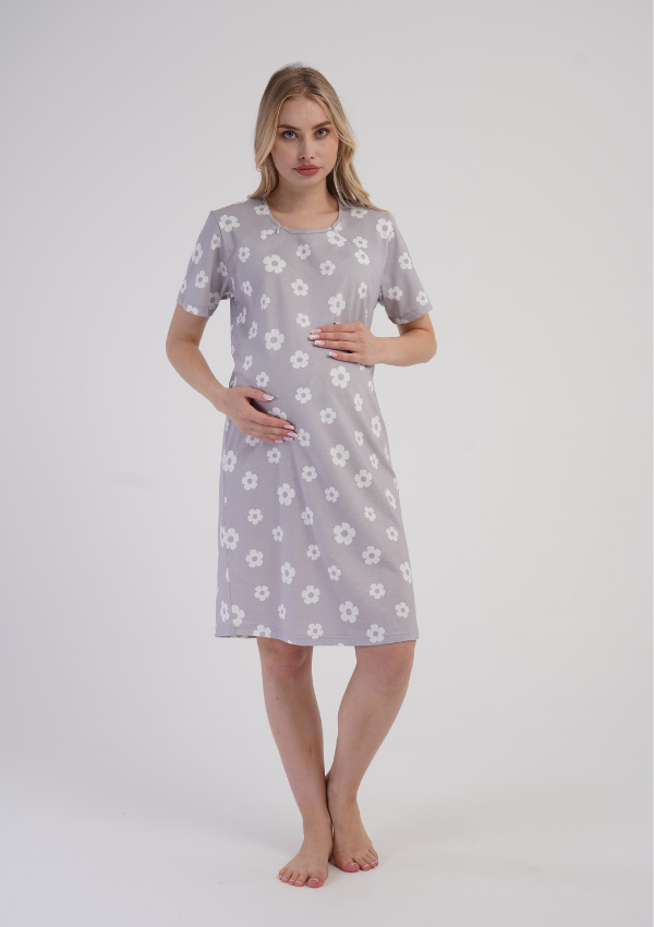 Koszula do Karmienia Vienetta Floral Maternity, Szary, r. S-XXL