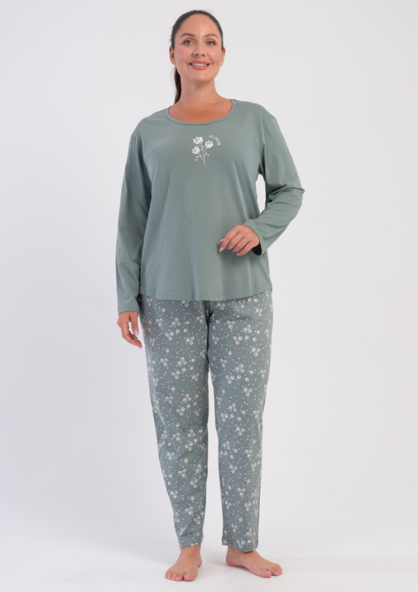 Piżama Damska Vienetta Sage Meadow, Zielony, r. 1XL-4XL