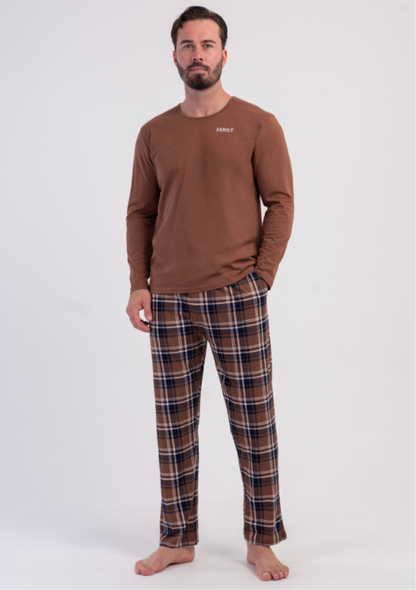 Piżama Męska Vienetta Chestnut Classic, Brązowy, r. M-XXL