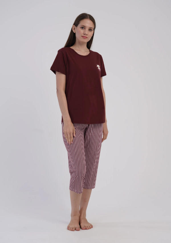 Piżama Damska Vienetta Blush Wine, Bordowy, r. M-XXL