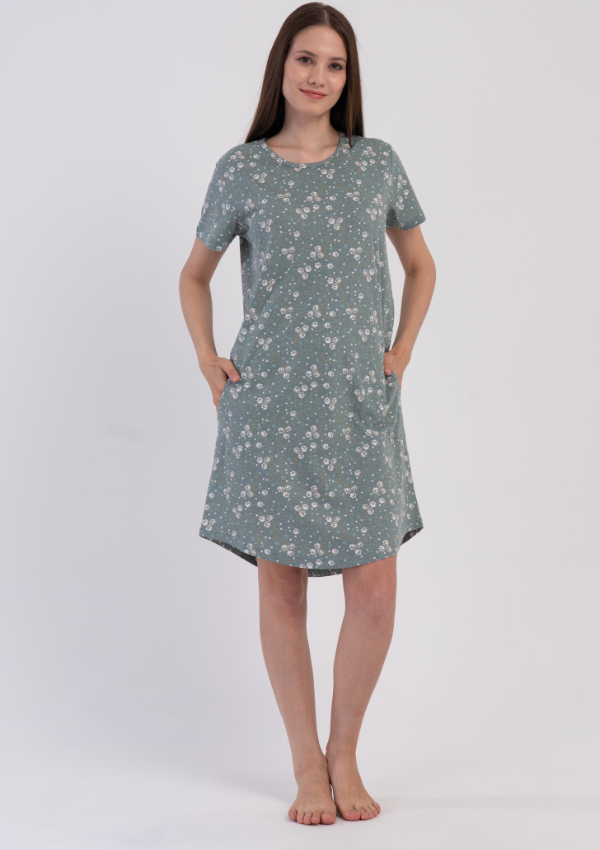 Koszula Nocna Vienetta Sage Blossom, Zielony, r. M-XXL
