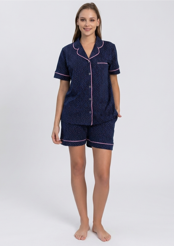 Piżama Damska Dot Elegance, Grantowy, M-XL