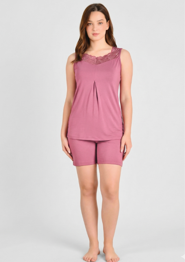Piżama Damska Rose Charm, Różowy, M - 2XL