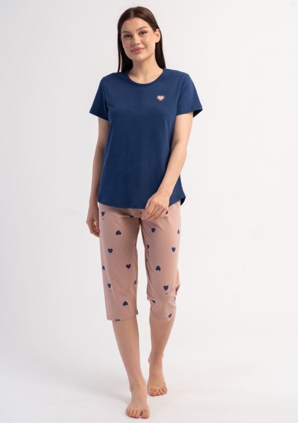 Piżama Damska Vienetta Elegant Navy, Granatowy, r. L-XXL