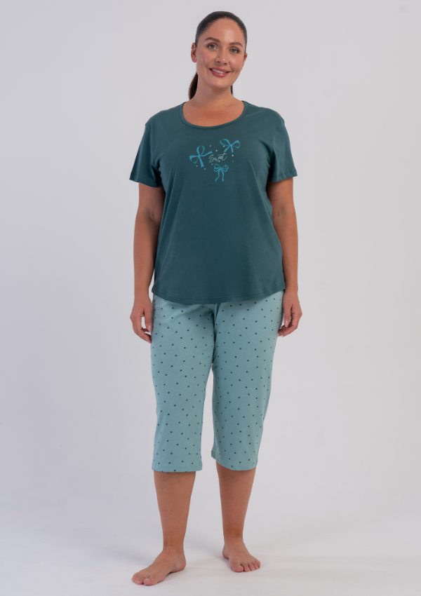 Piżama Damska Vienetta Aqua Sweet, CiemnoTurkusowy, r. 1XL-4XL