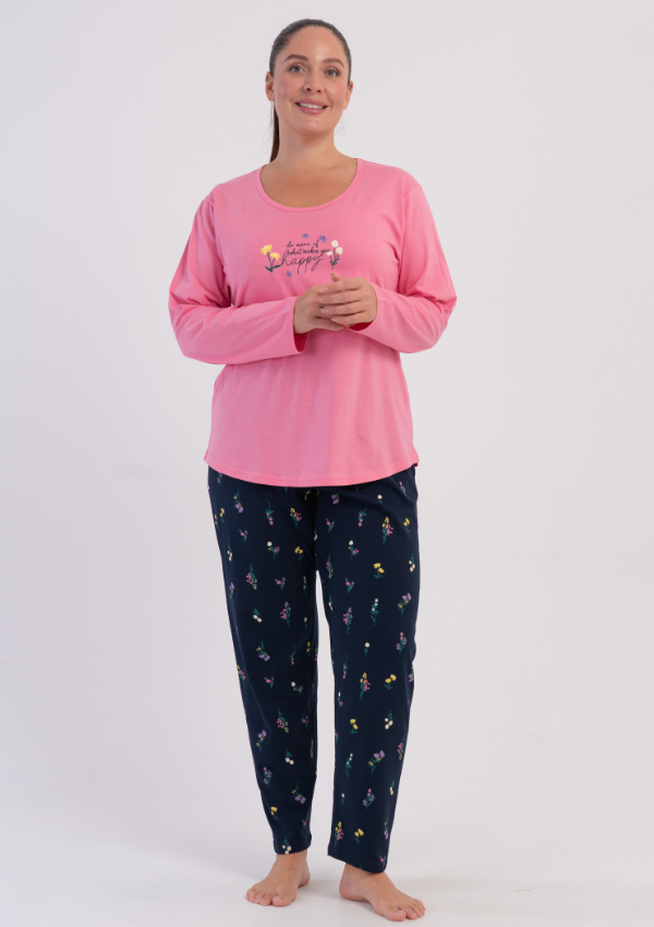 Piżama Damska Vienetta Rose Midnight, Różowy, r. 1XL-4XL