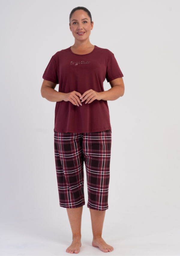 Piżama Damska Vienetta Together, Bordowy, r. 1XL-4XL