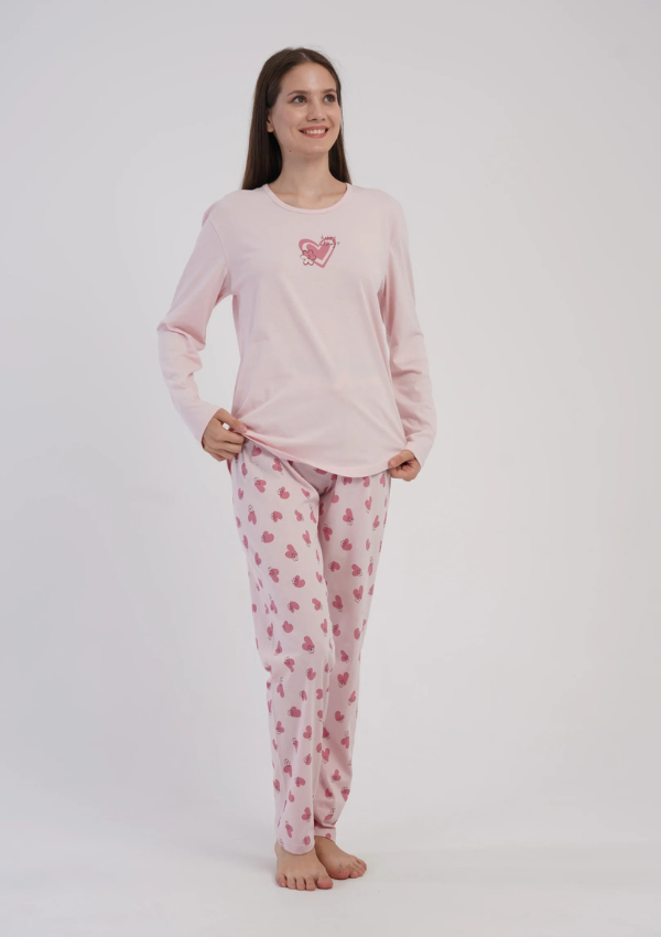 Piżama Damska Blush Heart, Różowy, r. S-XL