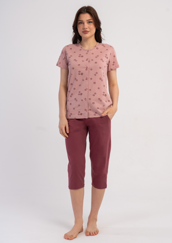 Piżama Damska Vienetta Floral Harmony, Różowy, r. M-XXL