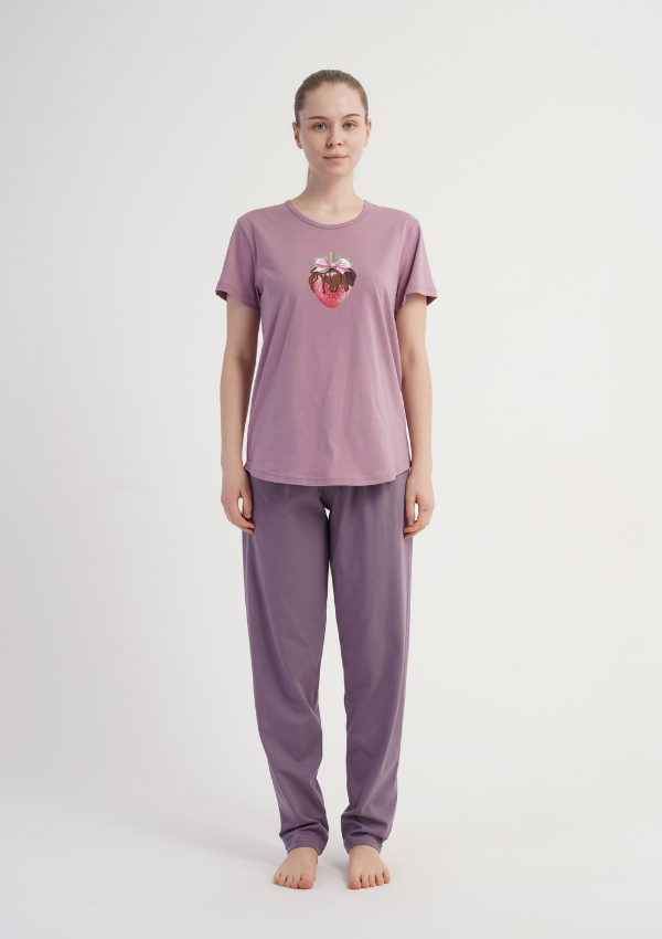 Piżama Damska Vienetta Berry Mood, Różowy r. S-XL