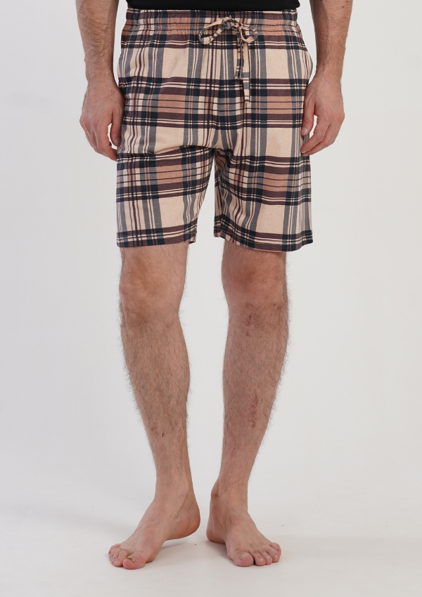 Spodnie męskie Vienetta Check Relax, Brązowy, r. M-XXL