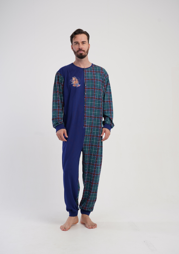 Kombinezon Męski Vienetta Night Check, Granatowy, r. M - XXL
