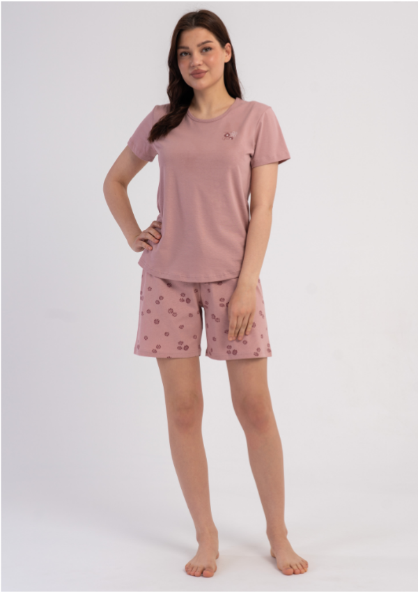 Piżama Damska Vienetta Berry Bloom, Różowy, M -XXL