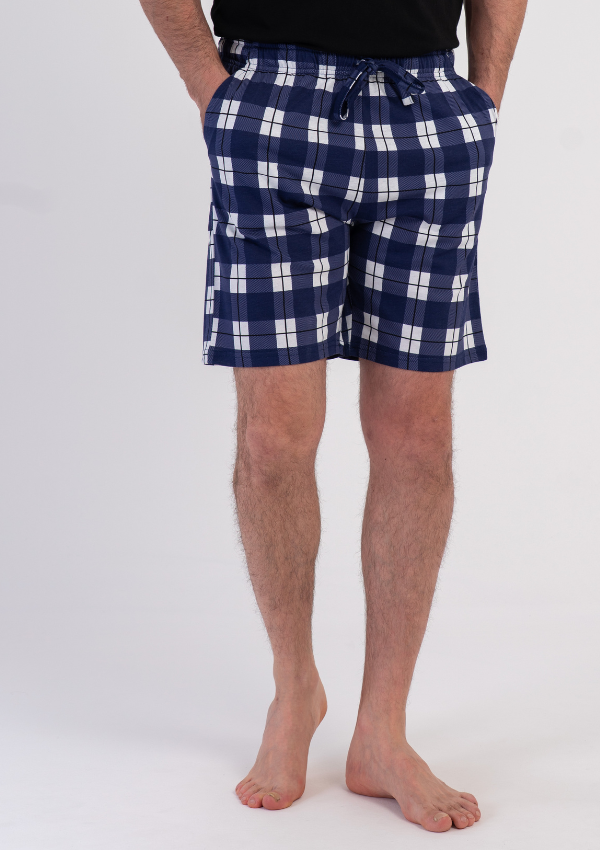 Spodnie Męskie Classic Plaid Shorts, Granatowy, r. 1XL-4XL