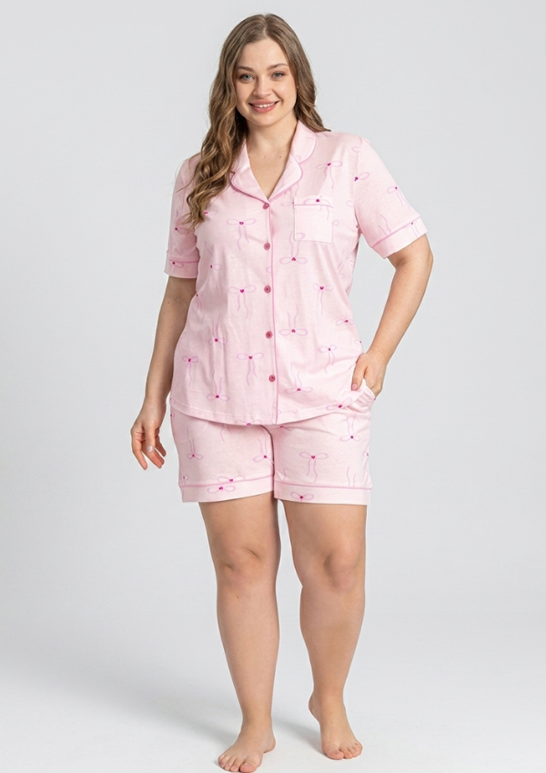 Piżama Damska Pink Ribbon, Różowy, r. 2XL-4XL