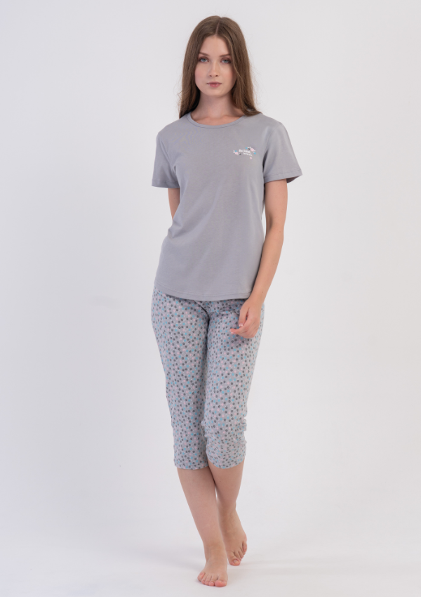 Piżama Damska Vienetta Misty Grey, Szary, r. L-XXL