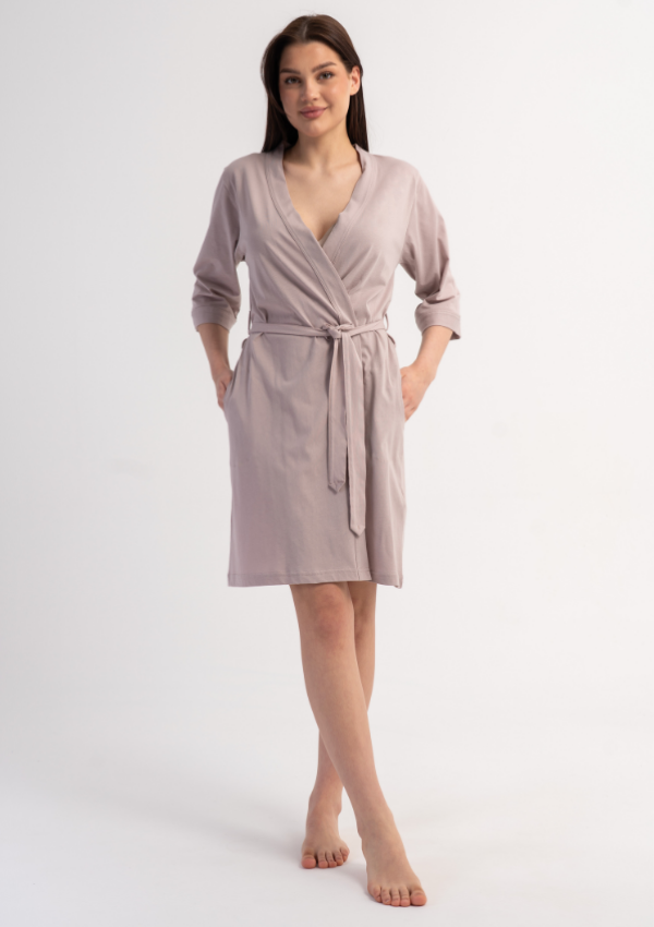 Szlafrok damski Taupe Serenity, beżowy, r. S-XXL