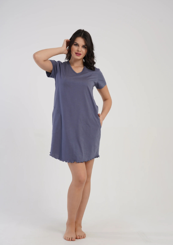 Koszula Nocna Vienetta Blue Soft, Niebieski, r. M-XXL