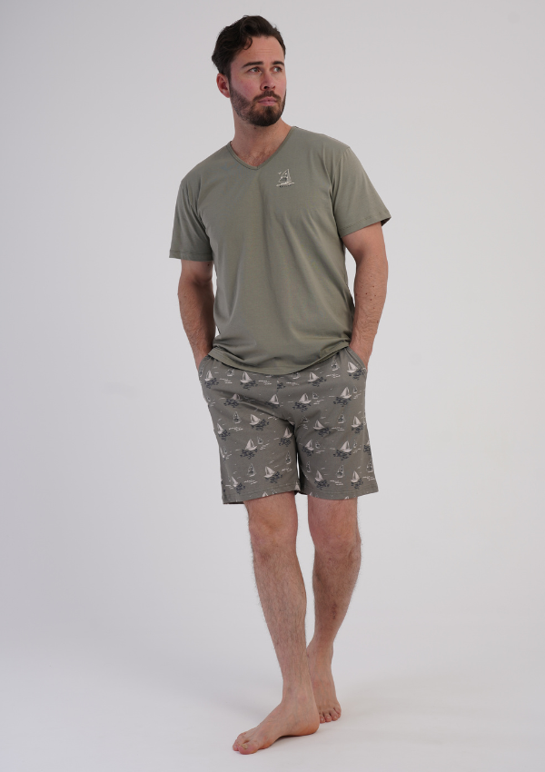 Piżama Męska Vienetta Sailor Breeze, Khaki, r. 1XL-4XL