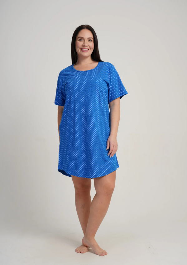 Koszula Nocna Damska Vienetta Navy Hearts, Niebieski, r. 1XL - 4XL