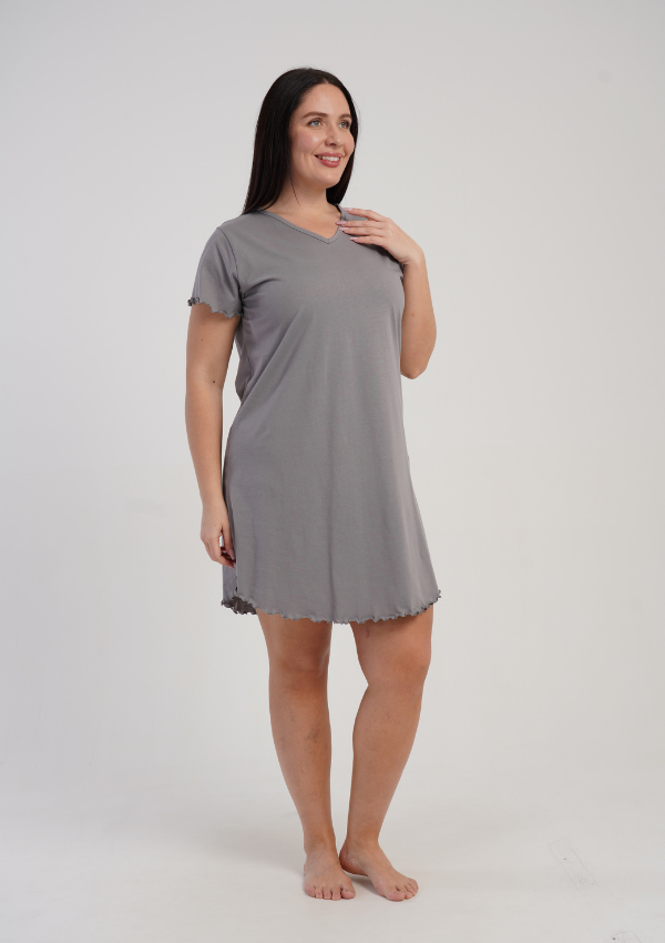 Koszula Nocna Damska Vienetta Grey Minimal, Szary, r. 1XL - 4XL