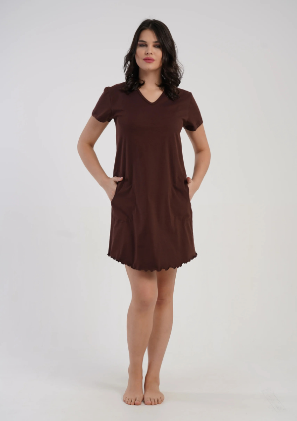 Koszula Nocna Vienetta Choco Comfort, Brązowy, r. M-XXL