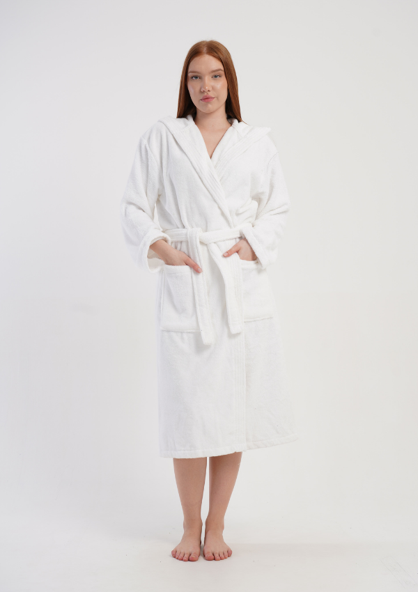 Szlafrok damski Vienetta White Dreams, Biały, r. M-XL