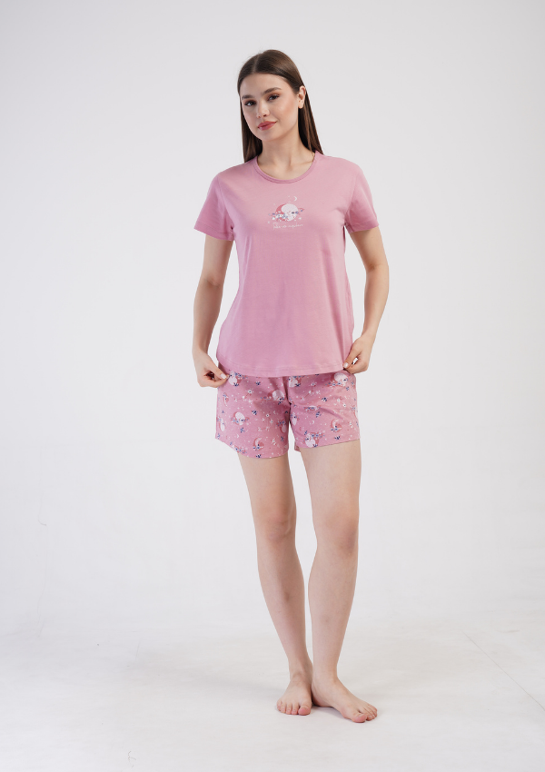 Piżama Damska Vienetta Night Bliss, Różowy, M -XL