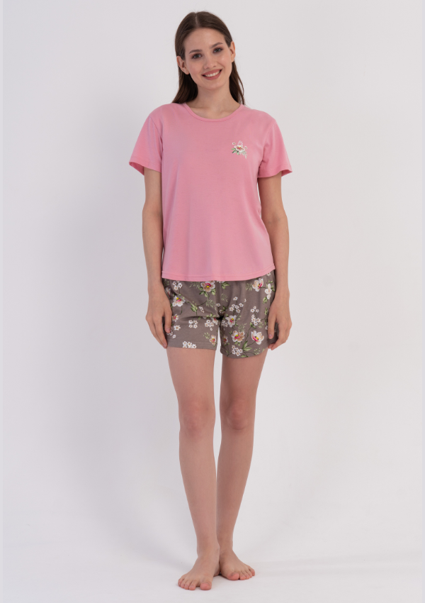 Piżama Damska Vienetta Rose Olive, Różowy, S-XL