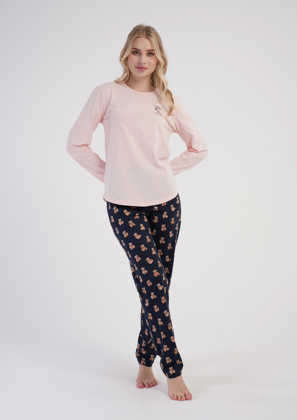 Piżama Damska Pink Teddy, Różowy, r. S-XL
