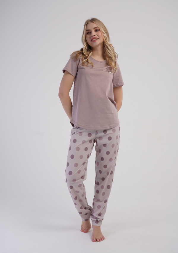 Piżama Damska Vienetta Rosy Dots, Różowy, r. S-XXL