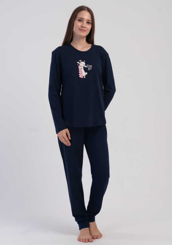 Piżama Damska Vienetta Cozy Comfort, Granatowy, r. S-XL