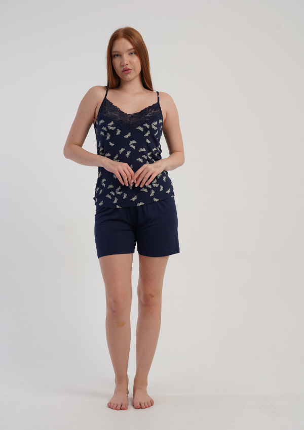 Piżama Damska Midnight Flutter, Granatowy, S -XL