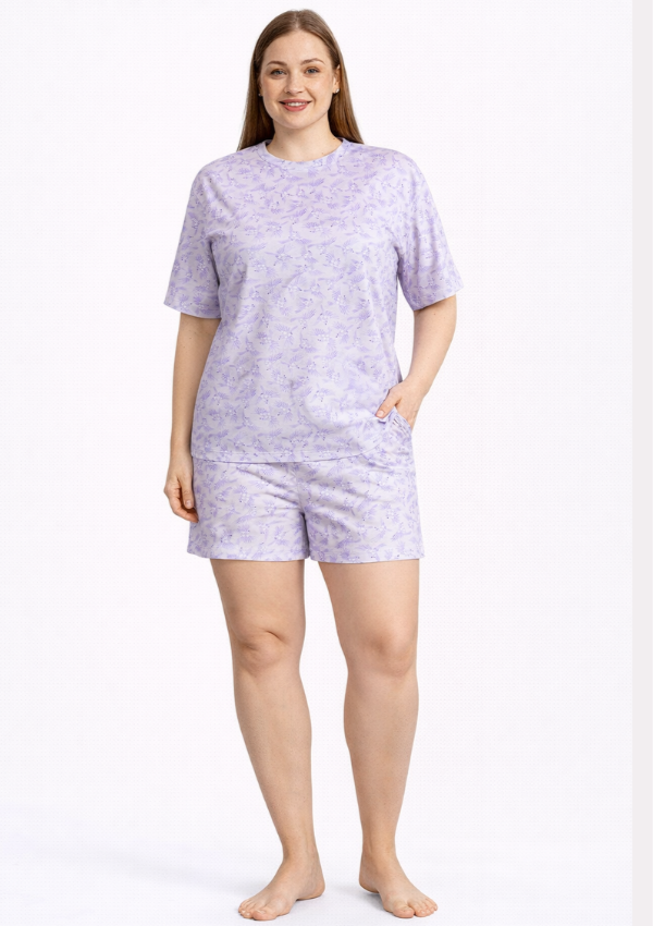Piżama damska Lilac Birds, Fioletowy, r. 2XL - 4XL