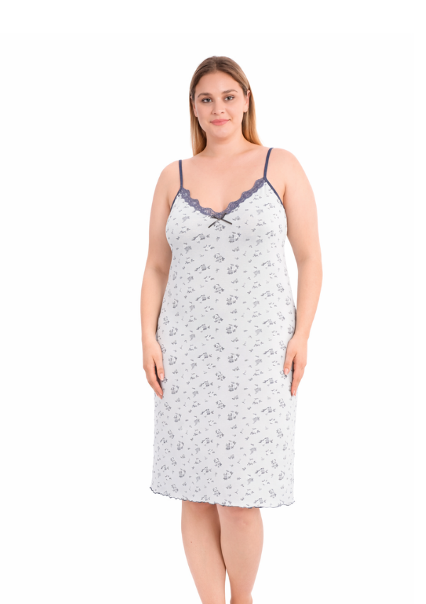 Koszula Nocna Gray Hearts Night, Szary, r. 2XL - 5XL